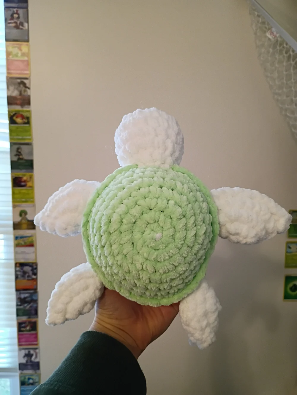 Plush Turtle Small Pet Toy - White and Light Green